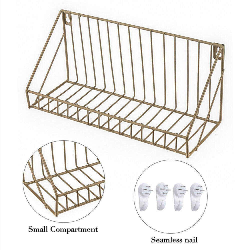 2X Wall Mounted Floating Shelves Metal Bathroom Shelf Kitchen Storage Rac