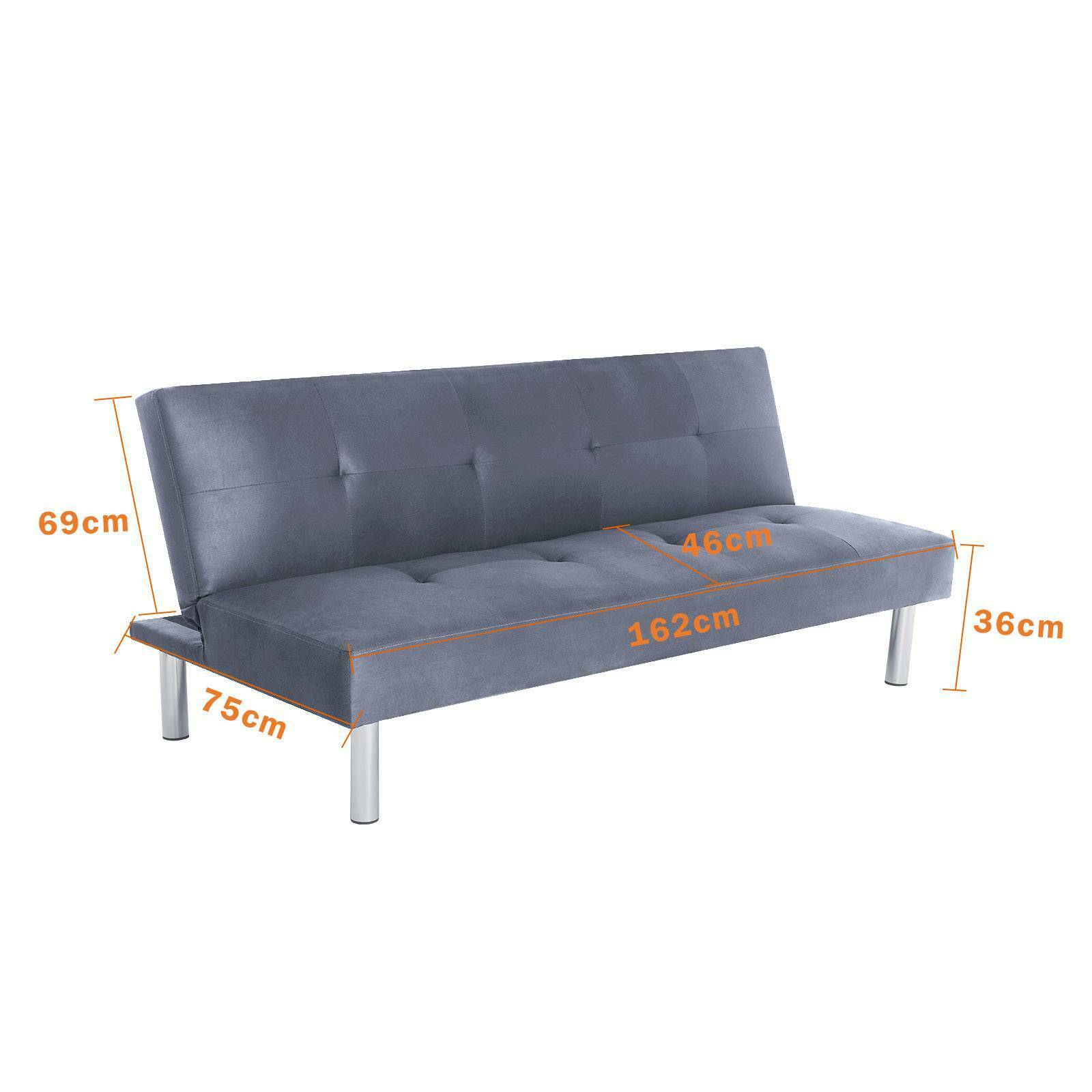 3 Seater Modern Sofa bed Brand New Fabric Padded Sofabed Couch Recliner