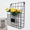 Simple Style Wire Magazine Newspaper Basket Wall Mounted Post Storage Rack Black