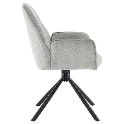 2pcs 180° Swivel Accent Chair Upholstered Armchair Dining Chairs Home Office HT