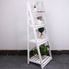 White Wooden Ladder Shelf 4 Tiers Plant Stand Folding Display Bookshelf Rack UK