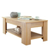 Wooden Coffee Table With Storage Drawer Lift Top Up Desk Shelf Living Room Oak