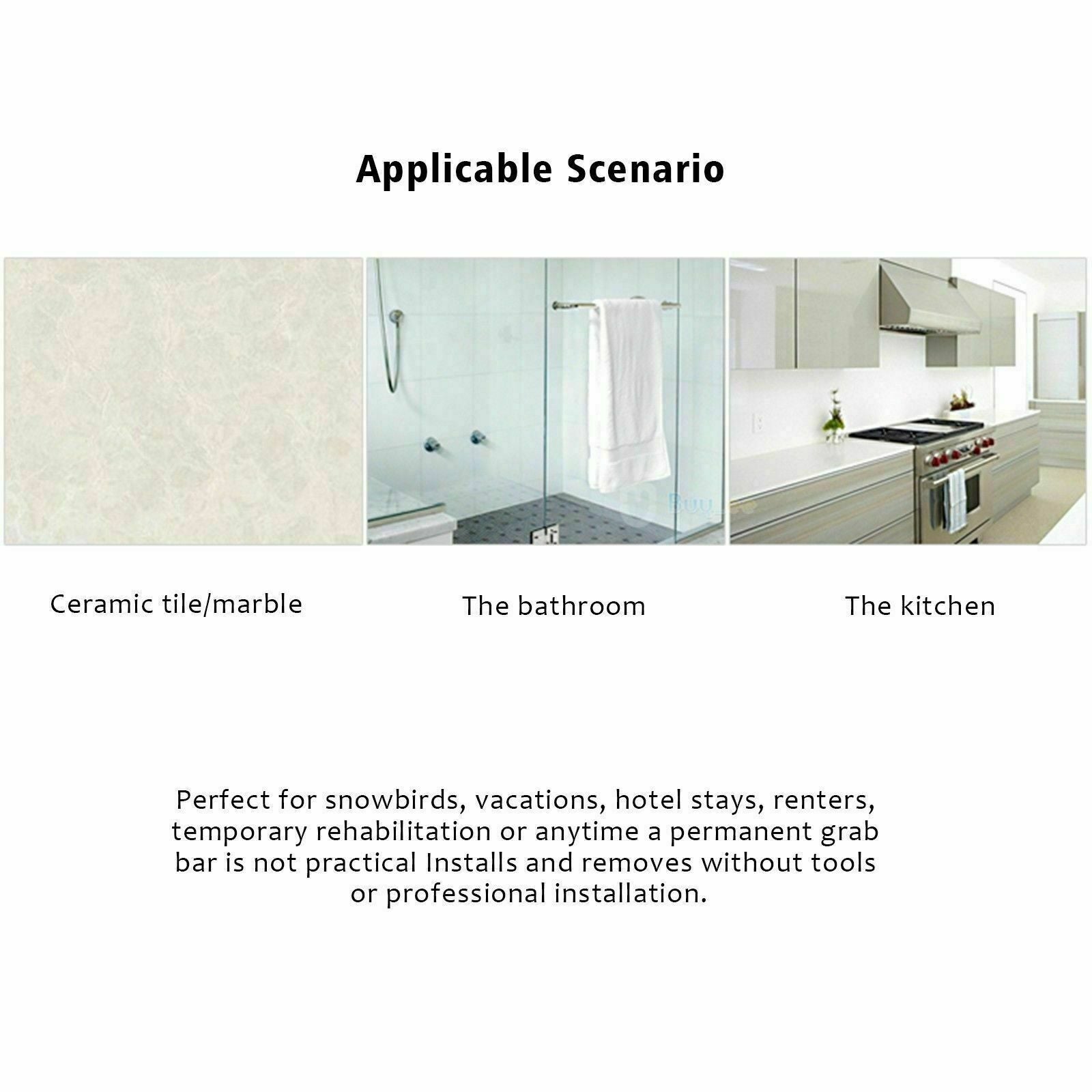 2x Safety Bathroom Aid Bath Shower Hand Grip Grab Suction Towel Rail Bar P3