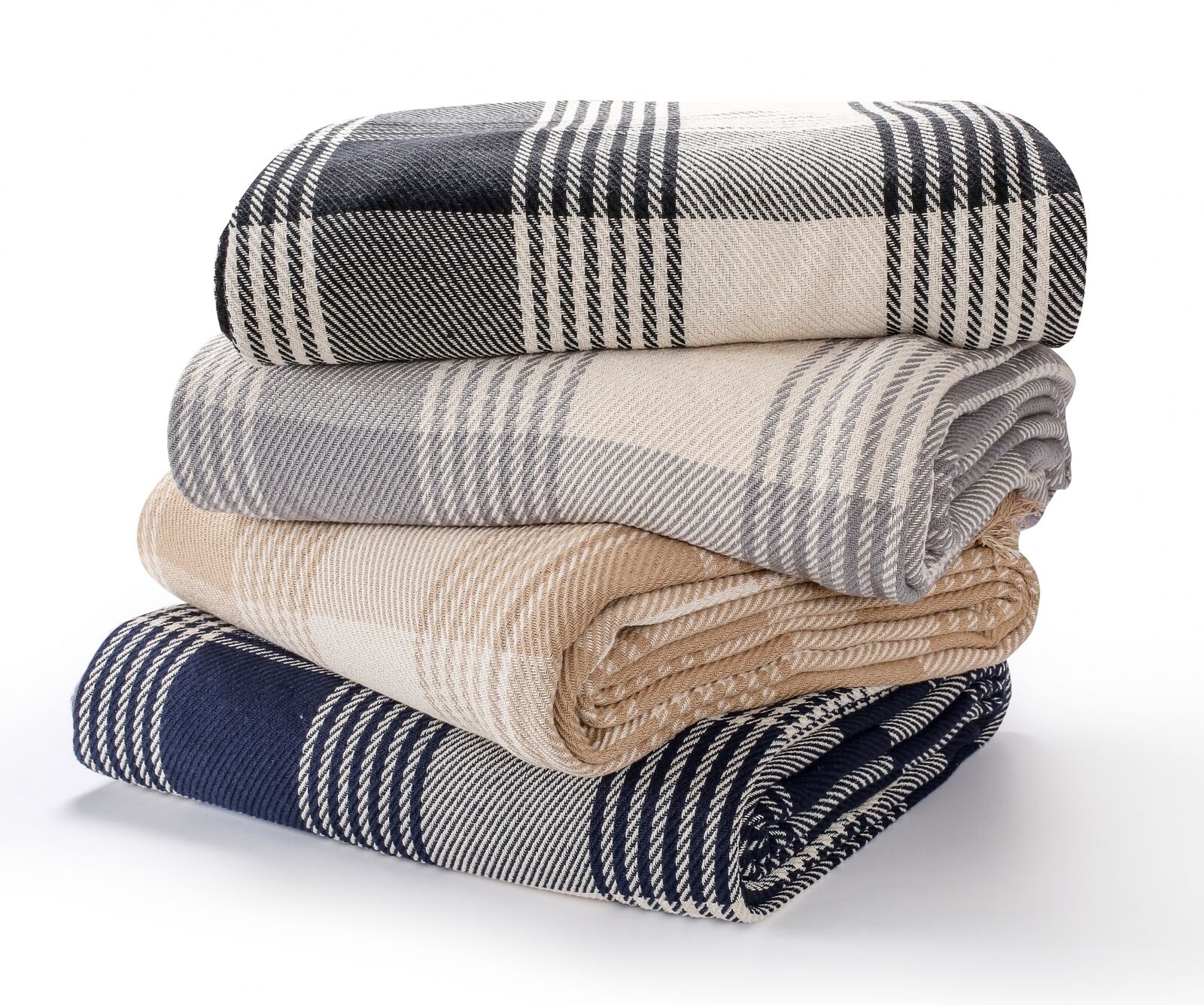 Premium Reversible 100% Cotton Large Tartan Throws for Sofa Armchair Bedspread