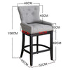 Grey Linen Fabric Breakfast Counter Chairs Bar Stools Wood Barstools Stool Chair