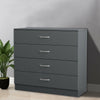 Chest Of Drawers Bedside Table Cabinet Metal Handles Bedroom Furniture Grey