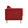 3 Seater Red Linen Fabric Sofa Couch Chair Settee with Armrest Home Living Room