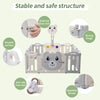 14 Panels Baby Playpen Foldable Kids Safety Activity Center HDPE Yard Fence Grey