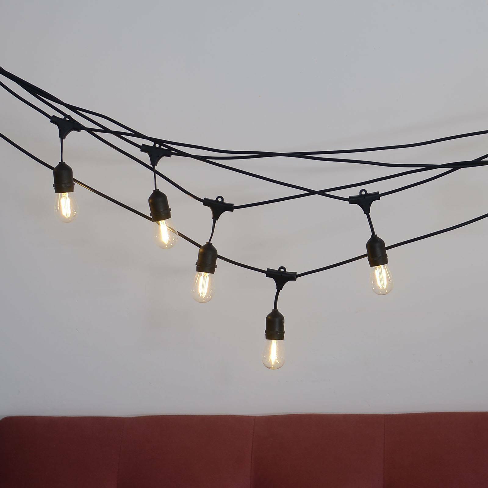 49 Ft Festoon Light Outdoor Lighting Garden String Main Heavy Duty Rustic Edison