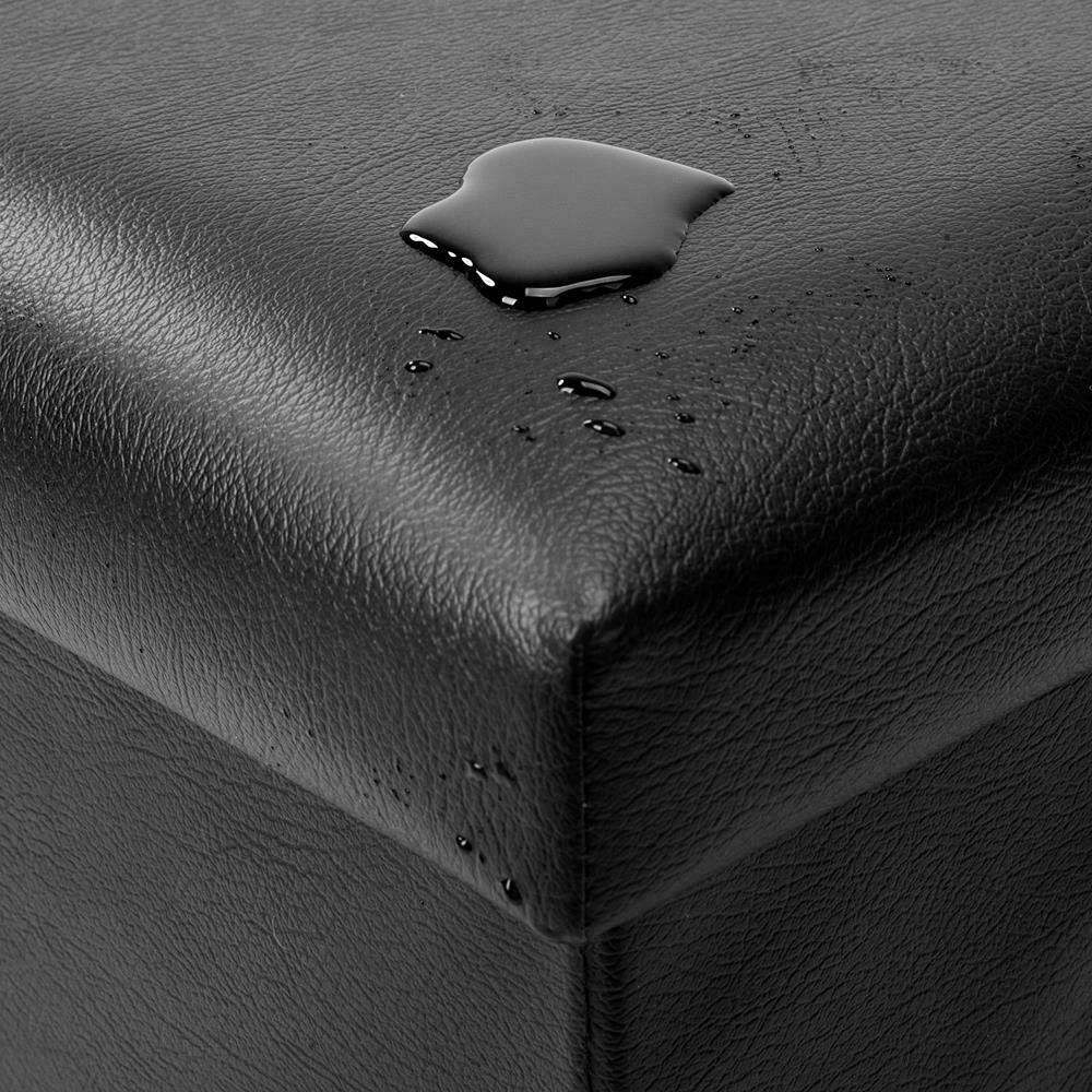 LARGE FAUX LEATHER OTTOMAN FOLDING STORAGE CHEST BOX STOOL SEAT FOOT POUFFE TOY