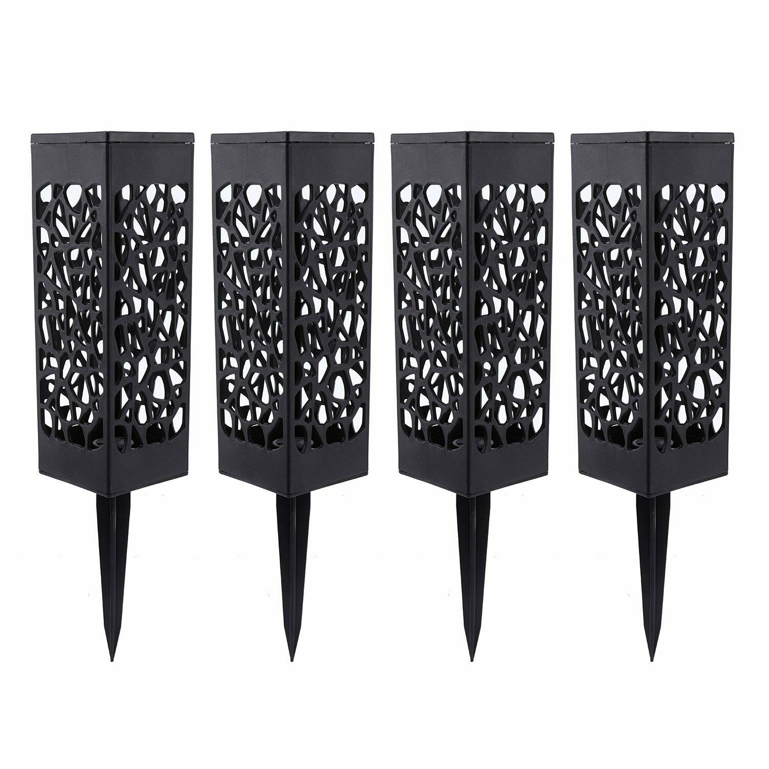 Solar Powered Garden Post Lights Waterproof LED Outdoor Yard Path Lighting UK