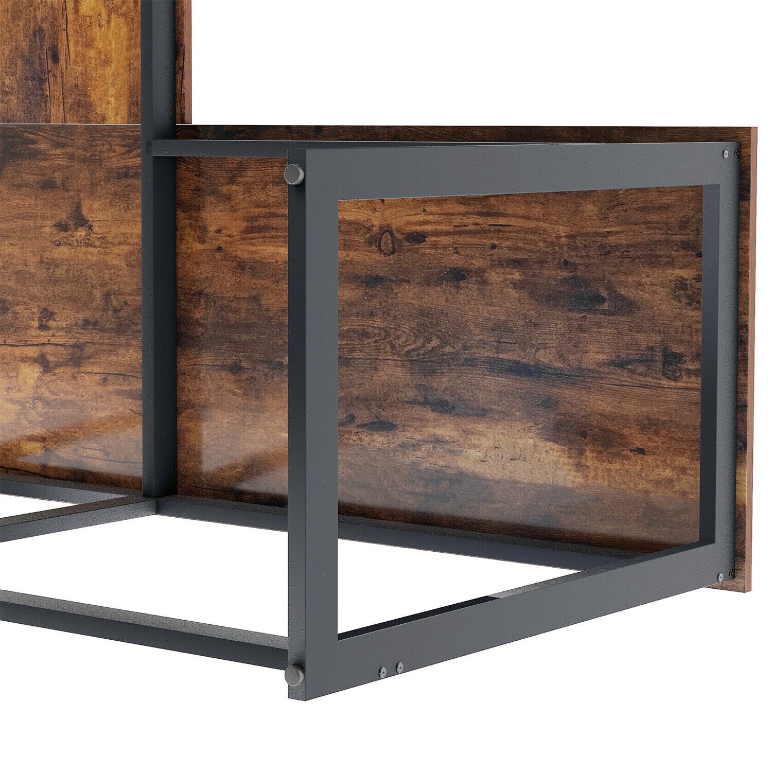 L-Shaped Corner Computer Desk PC Table Home Office Study Workstation Brown HT