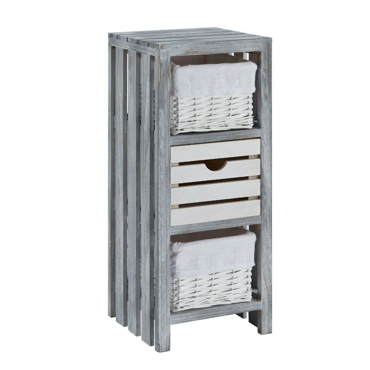 Bedside Bedroom Bathroom Table Cabinet Nightstand Storage Unit Wooden Wicker New