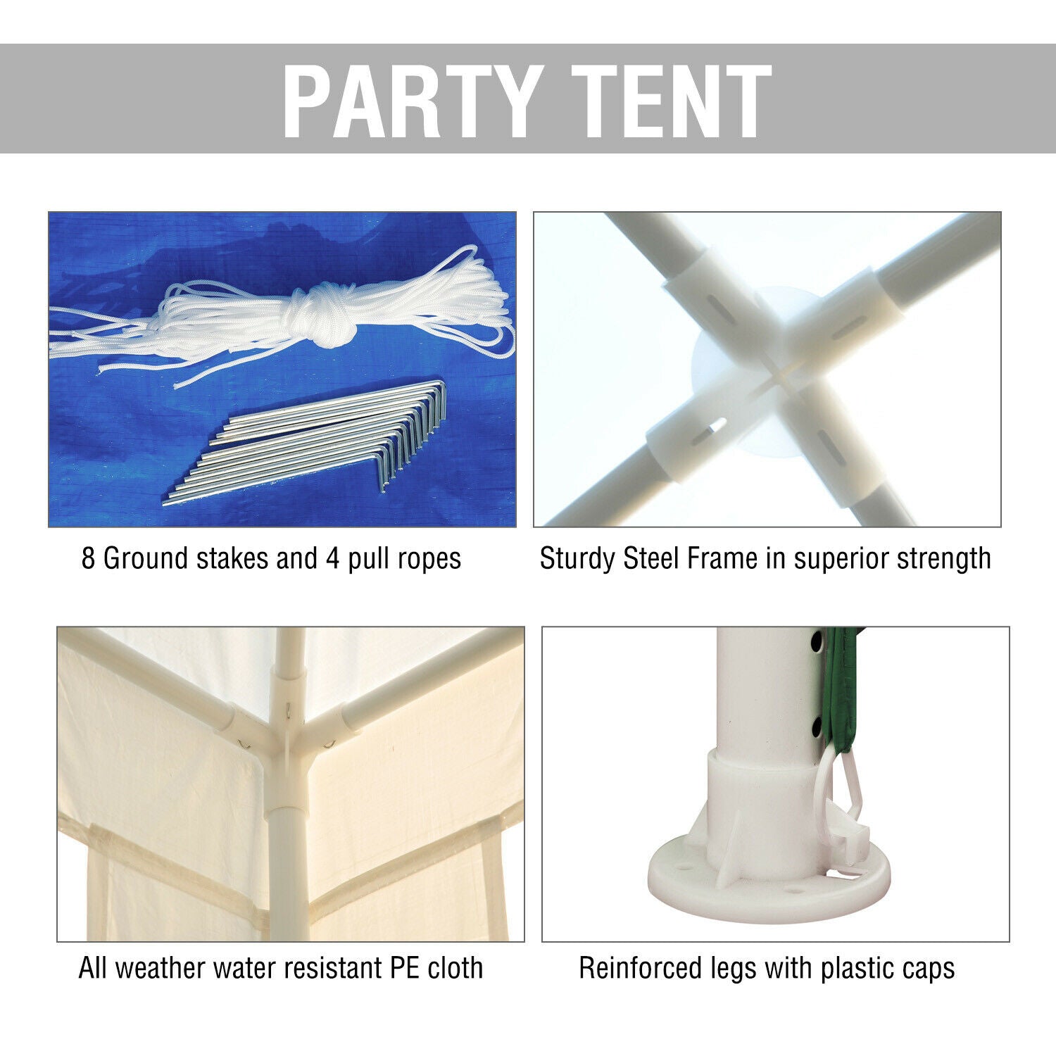 2.7x2.7M Garden Heavy Duty Gazebo Marquee Tent Wedding Canopy White