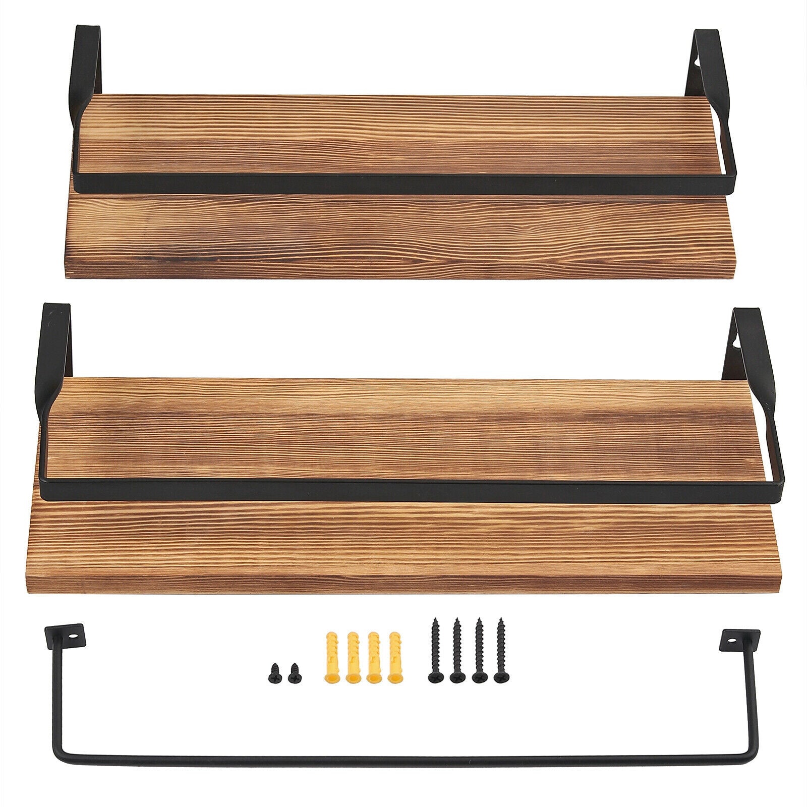 2X Wood Floating Shelf Wall Mounted Hanging Rack Display Rustic Storage Shelves