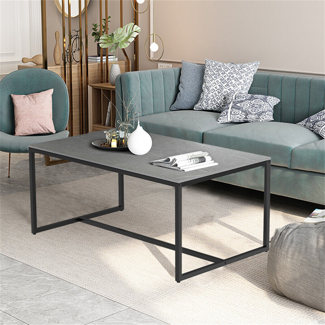 Modern Rectangular Marble Coffee Table Sofa Side End Table Living Room Furniture