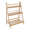 3 Tier Wooden Ladder Folding Bookshelf Stand Plant Flower Display Shelving Rack