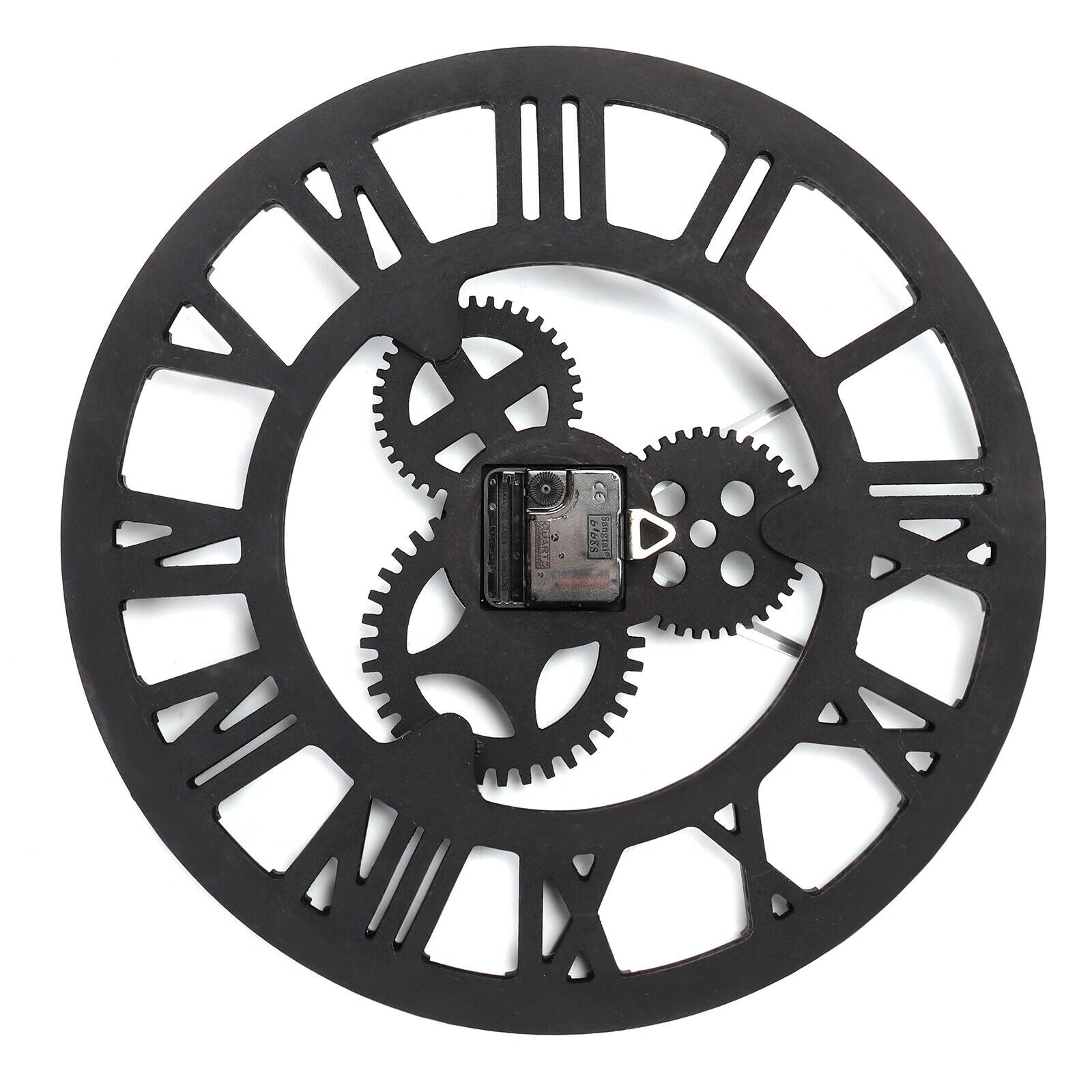 LARGE WALL CLOCK OUTDOOR GARDEN Big ROMAN NUMERALS GIANT OPEN FACE METAL 40CM