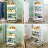 3-Tier Home Trolley Kitchen Storage Utility Cart 4 Wheels Rolling Unit 200lbs UK