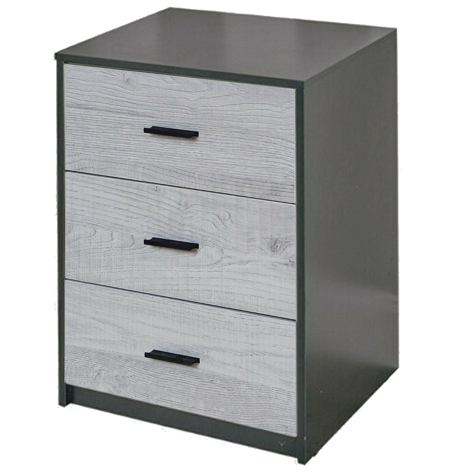 3 Drawer Wooden Bedroom Bedside Cabinet Furniture Storage Nightstand Side Table