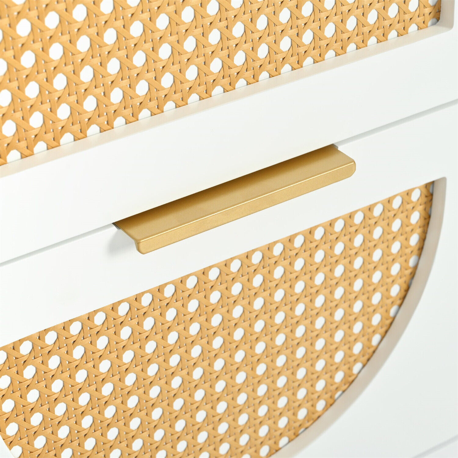 2 Drawer Rattan Bedside Tables Set of 2 Cabinet Bedroom Storage Nightstand HZ