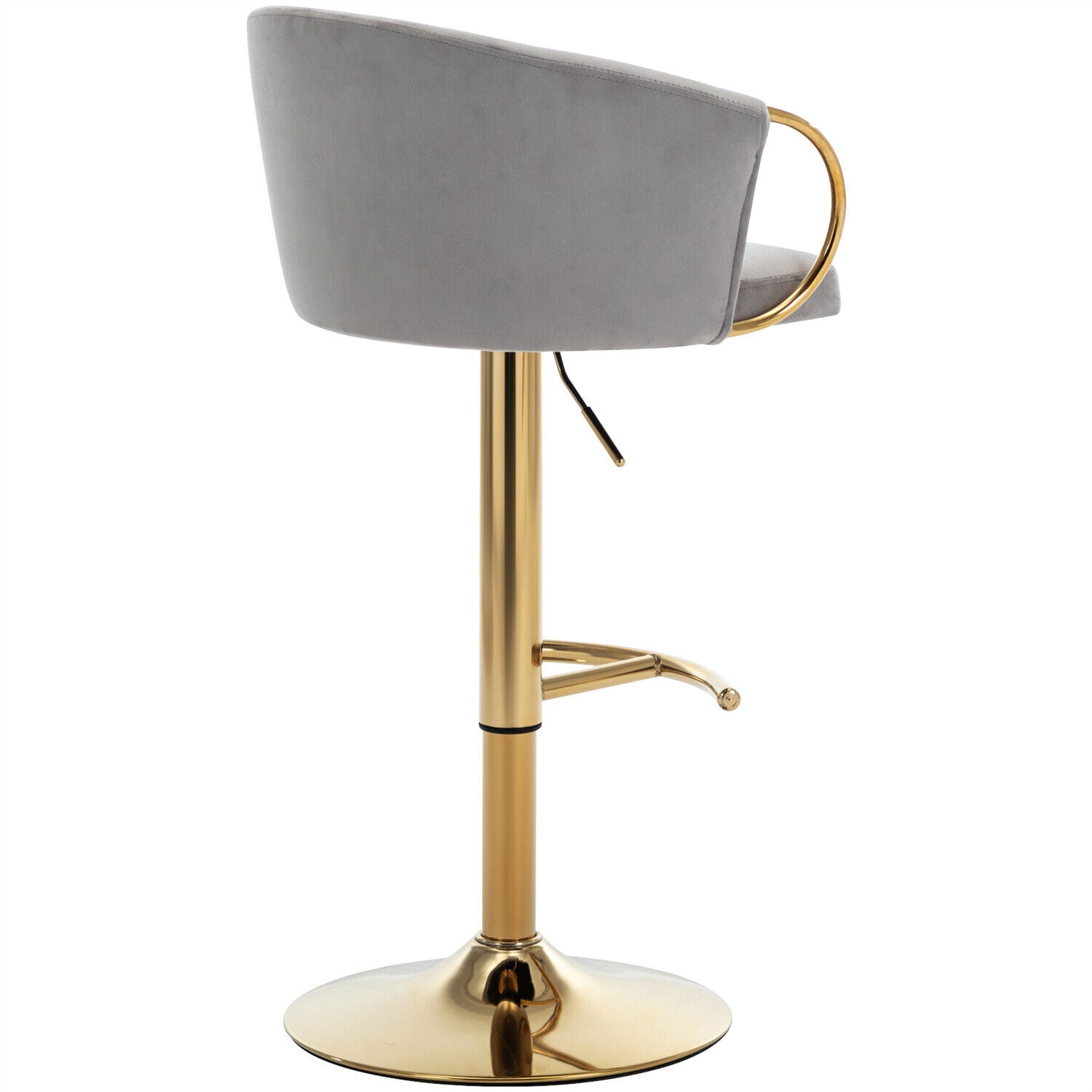 Bar Stools Set of 2 Dining Chair Swivel Velvet Bar Chair w/ Footrest Armrest HT