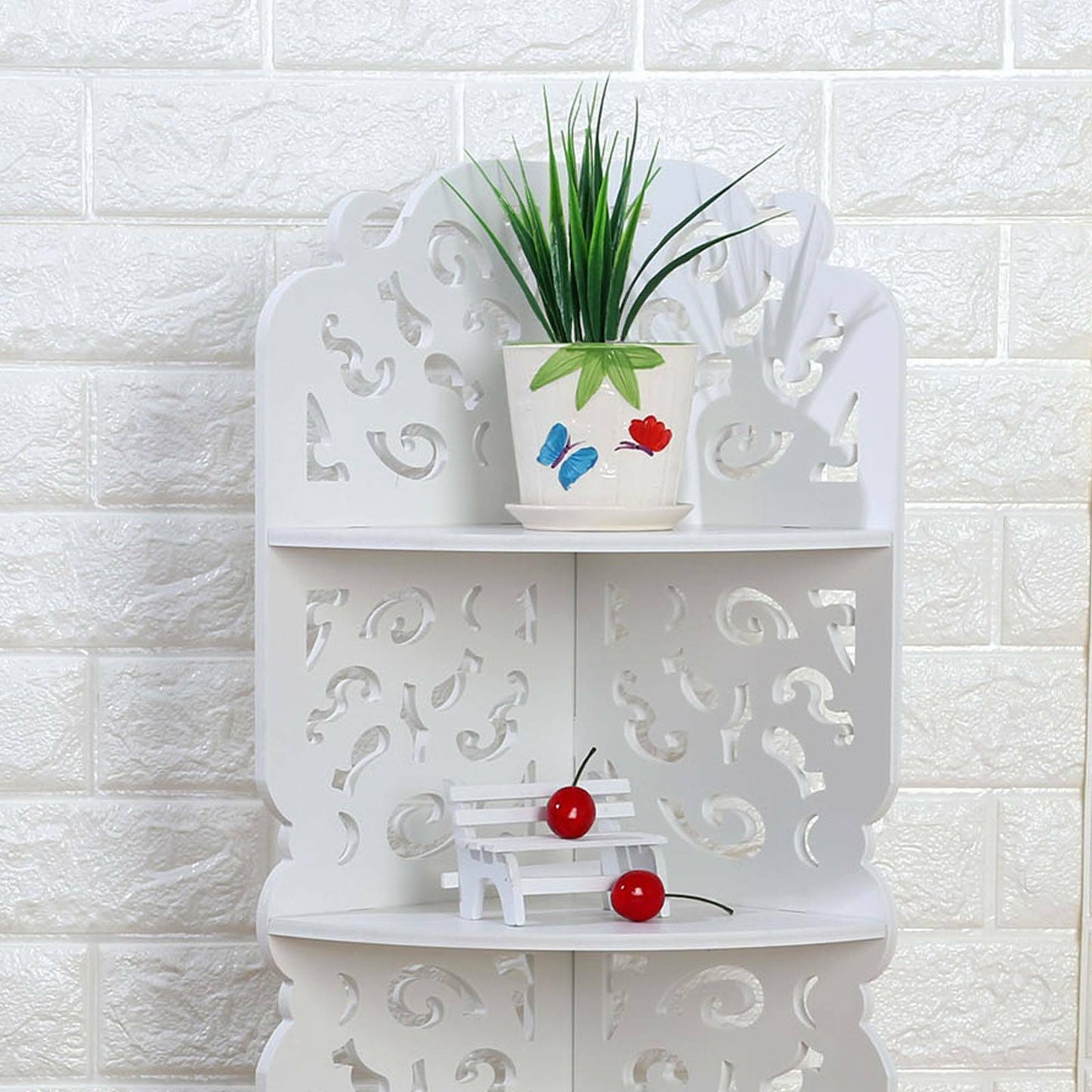 Corner Shelf Stand 4 Tiers Organizer Rack Bathroom Kitchen Storage Display Unit