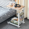 Adjustable Sofa Side End Coffee Table With Wheels C-Shaped Laptop Notebook Desk