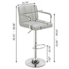 2×Bar Stools Leather Chairs Breakfast Chairs Swivel Gas Lift Kitchen with Arm
