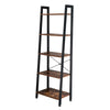 5-Tier Ladder Shelf Bookshelf Bookcase Plant Stand Book Storage Rack Metal Wood