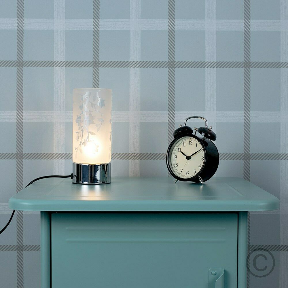 Modern LED Chrome Touch Dimmer Table Lamp Glass Shade Bedside Lounge Lighting