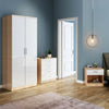 High Gloss 2 Door Wardrobe Mirrored Bedroom Furniture 3 pcs Set Large Storage