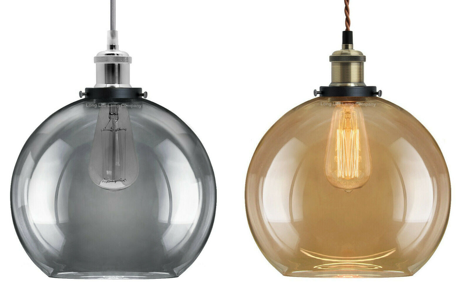 Vintage Smoked Gold Glass Shade Chandelier Pendant Ceiling Home Pub Diner Lights