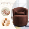 Swivel Tub Chair Teddy Fabric Accent Armchair Barrel Chairs Reading Chair HT