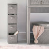 4 Tier Grey Storage Cabinet Drawers With Quilted Velvet Baskets Boxes