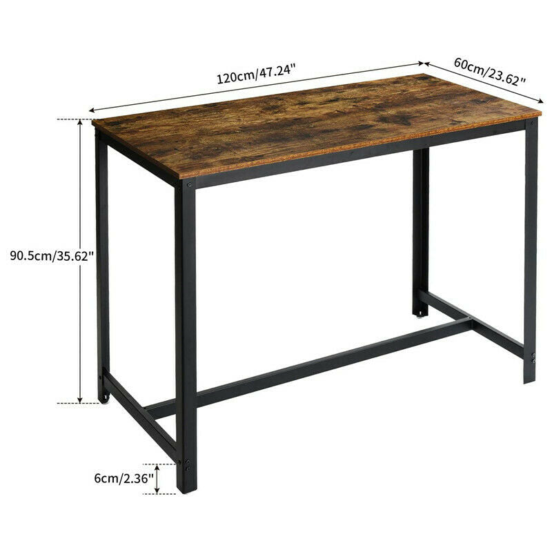 Home Breakfast Bar Table, 2 Bar Stools, Industrial Dining Table Set For Kitchen