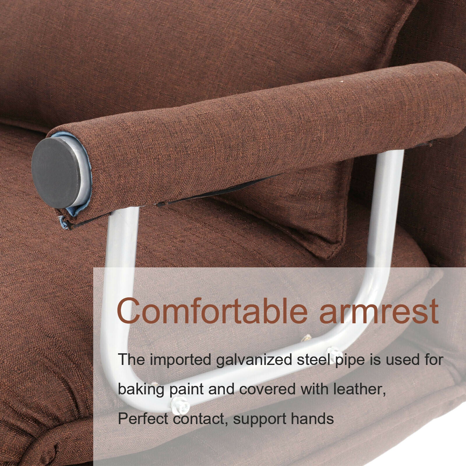 3-IN-1 Lazy Sofa Single Folding Couch Bed Chair Lounger Sofabed Armrest & Pillow