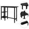 Bar Table with 2 Storage Shelves Breakfast Dining Table Kitchen  Metal