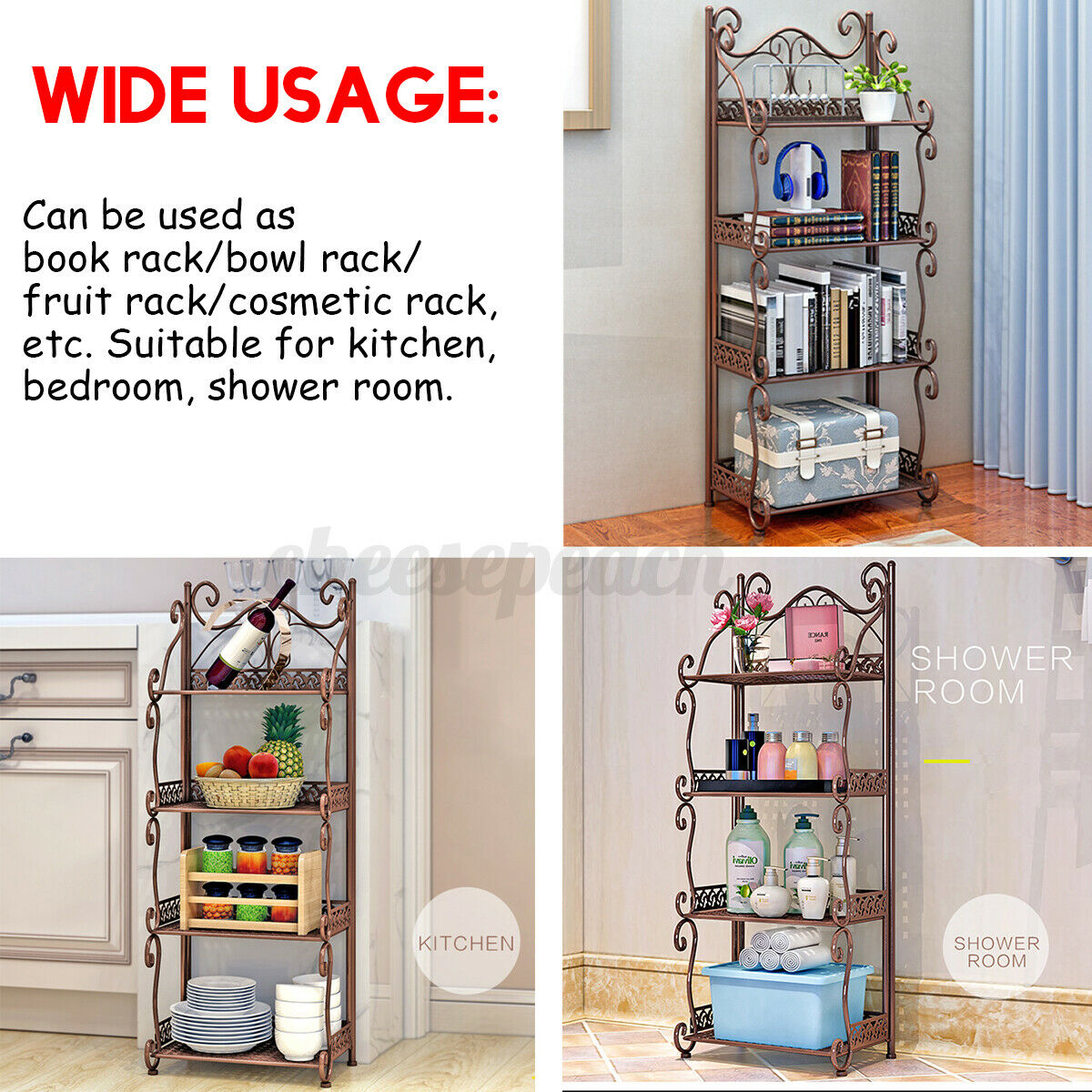 3/4/5 Tier Kitchen Rack Storage Shelf Holder Rack Book Shelf Shoes Stand Mix-use