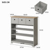 Wooden Side Cabinet 3 Tier Shoe Storage Cabinet Freestanding with Moveable Shelf