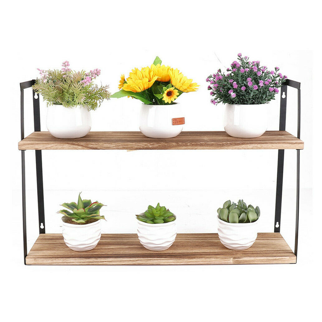 2 Tier Wall Shelf Display Storage Shelving Hanging Desk Organiser Floating Unit