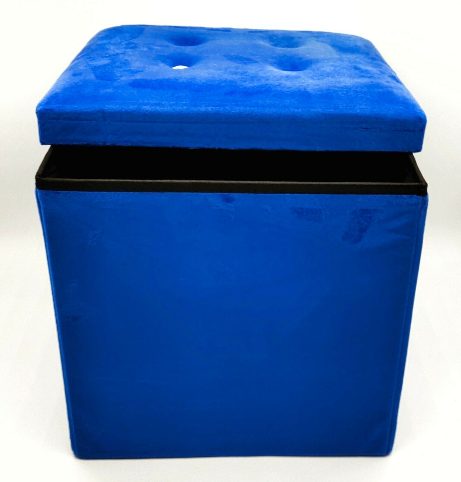 Soft Velvet Diamante Ottoman Folding Storage Box Footstool Seat new colour