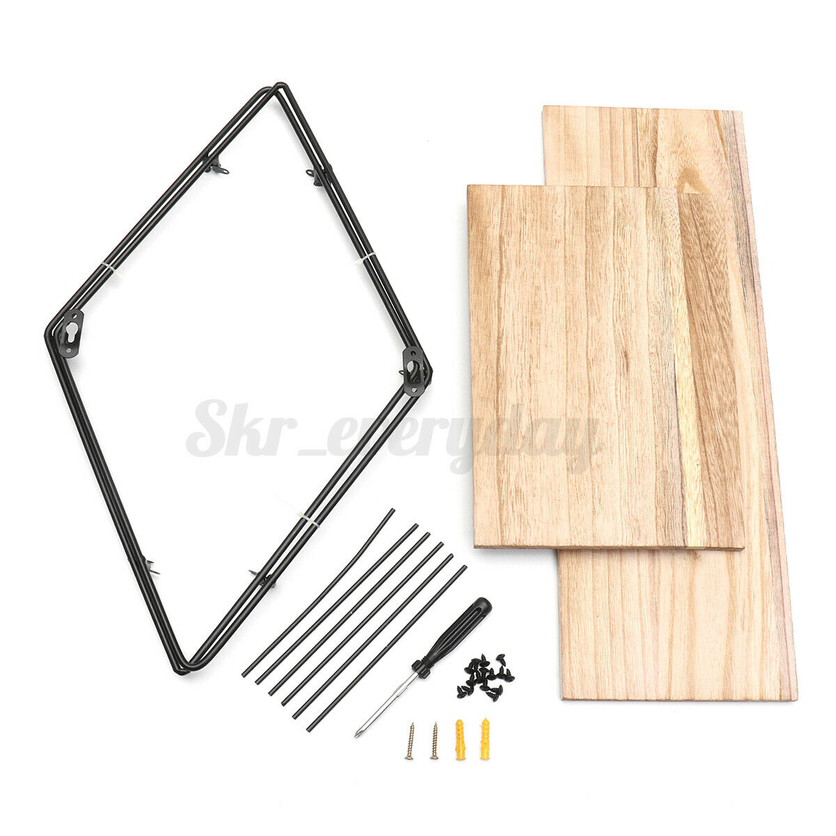 Floating Shelves Metal Wooden Wall Shelf Hanging Decorative Storage Display Rack