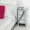 3 Drawer Mirrored Cabinet Bedside Bedroom Furniture Home Nightstand Decor Modern