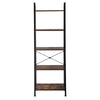 5-Tier Ladder Shelf Bookshelf Bookcase Plant Stand Book Storage Rack Metal Wood