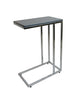 Wooden Sofa/Side/End/Laptop Table-Grey Glossy Top,Chrome Frame