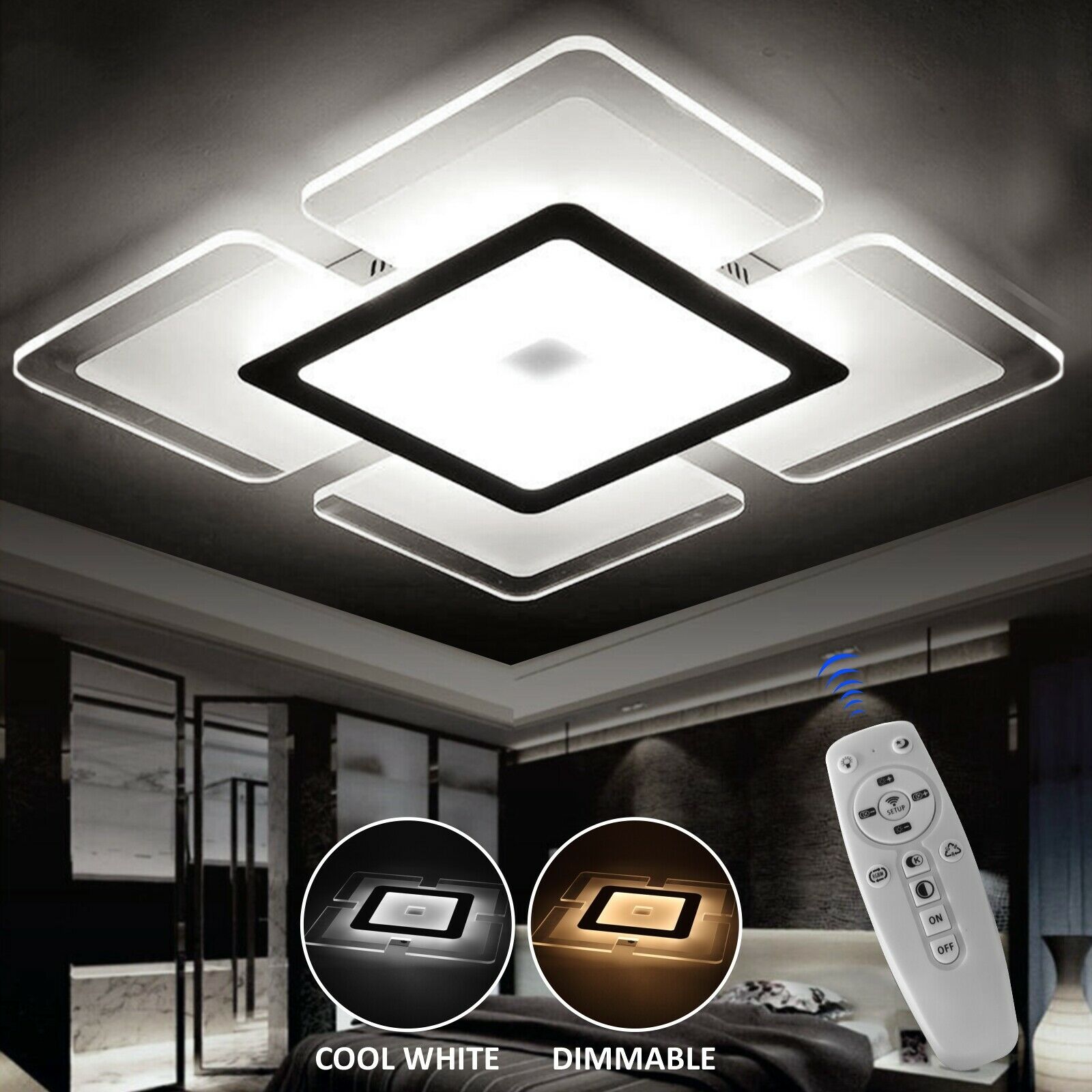 LED Ceiling Lights Square Panel Down Light Kitchen Bedroom Living Room Wall Lamp