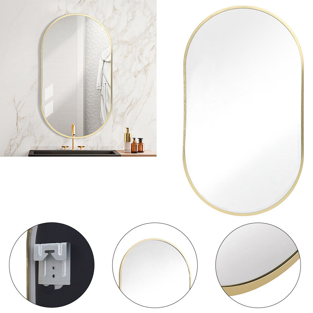 70cm Arched Mirror Industrial Wall Mount Vanity Makeup Bathroom Metal Gold Frame