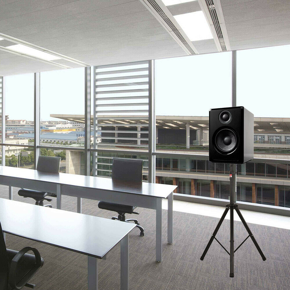 2x Quality Iron Tripod PA Speaker Stands Adjustable Height DJ Disco 50Kg Black