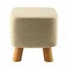 New Luxury Padded Wooden/Linen Footstool Square Pouffe 4 Legs